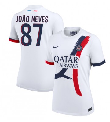 Paris Saint-Germain Joao Neves #87 Segunda Equipación Mujer 2024-25 Manga Corta